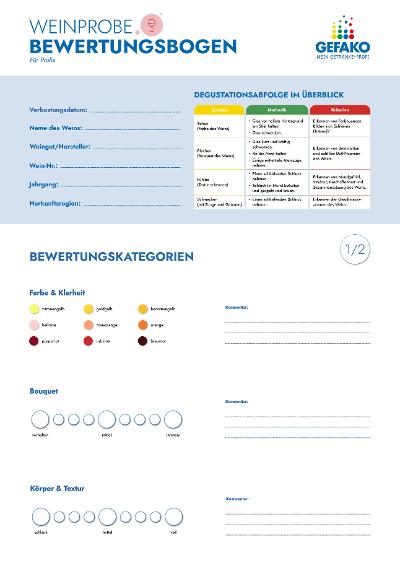 GEFAKO Weinbewertungsbogen-Profis